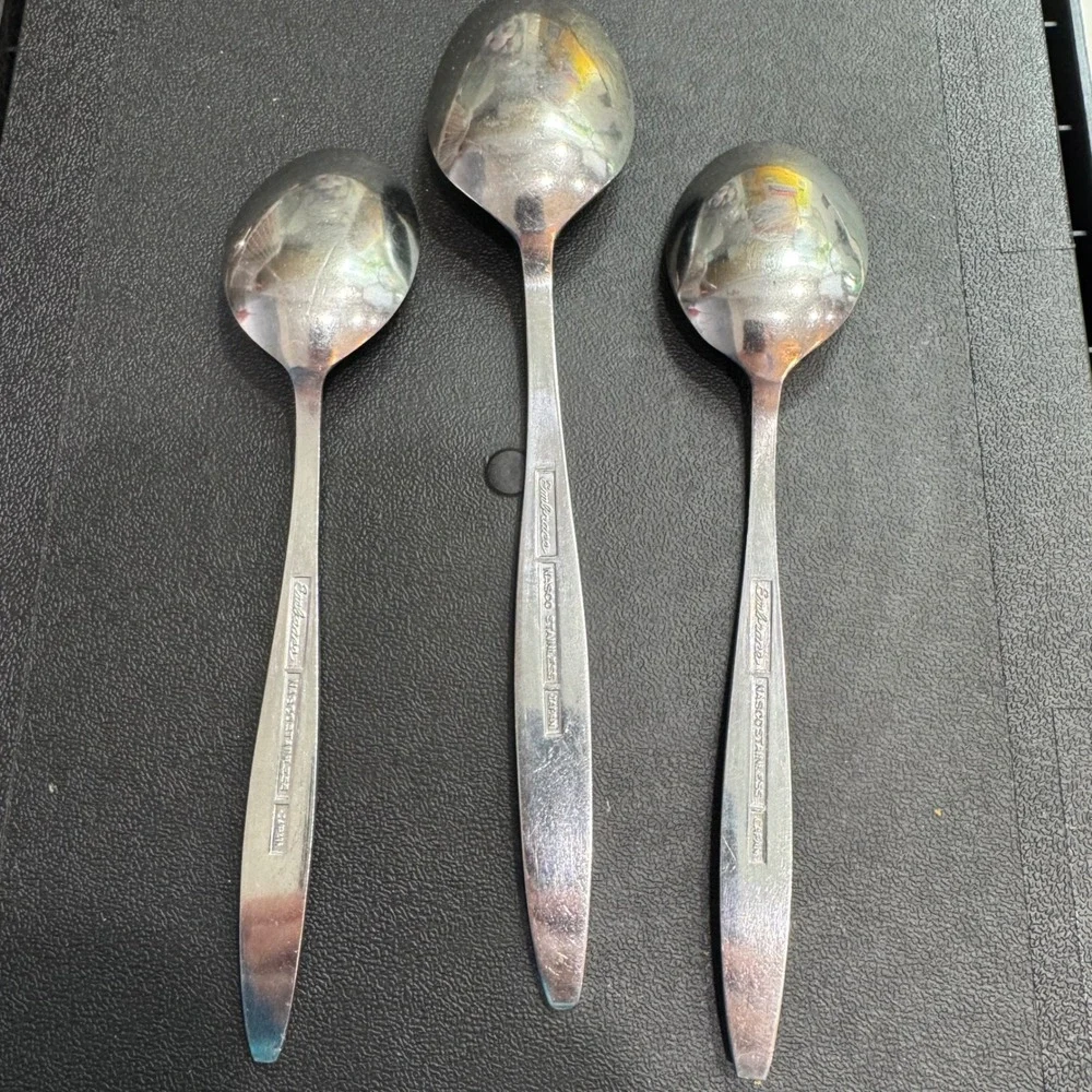 Nasco Embrace Stainless 18 Pc Flatware Set Japan Rose Floral Design Knives Forks